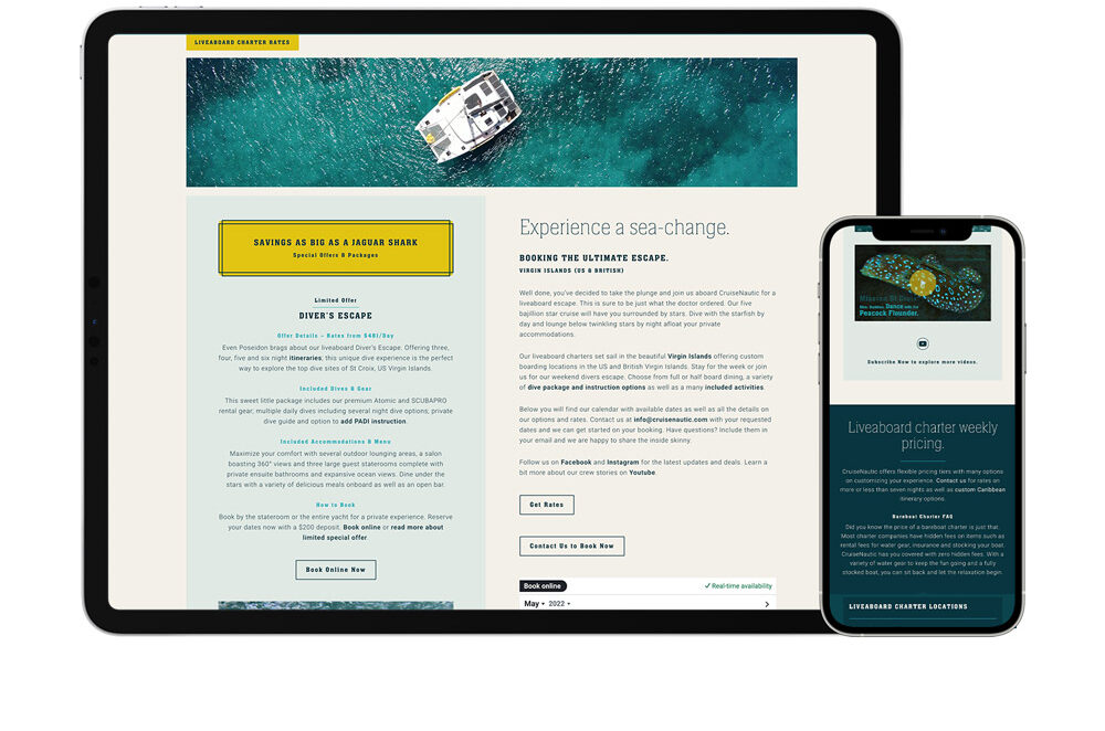 CruiseNautic Website - Liveaboard Charter Rates