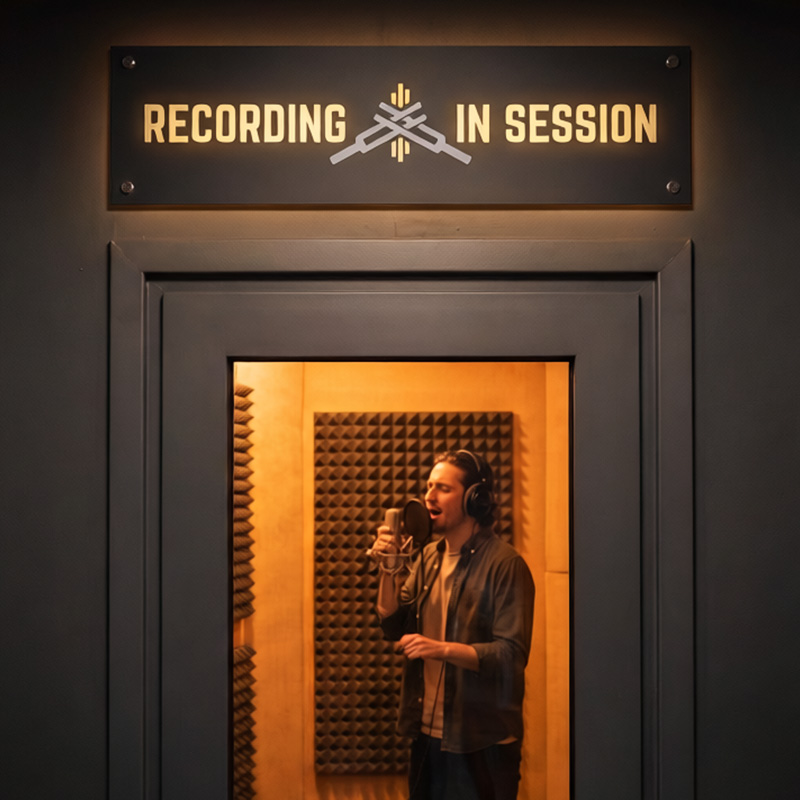 A440 Studios Recording In Session Signage